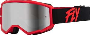 YOUTH ZONE GOGGLE BLACK/RED W/ SILVER MIRROR/SMOKE LENS