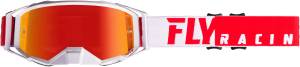 ZONE PRO GOGGLE RED/WHITE W/RED MIRROR LENS W/POST