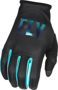 GIRL'S LITE GLOVES BLACK/AQUA YL