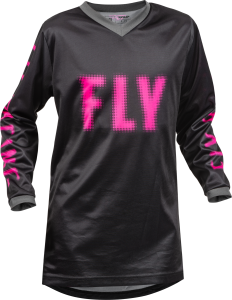 YOUTH F-16 JERSEY BLACK/PINK YL