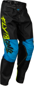 YOUTH KINETIC KHAOS PANTS HI-VIS/BLACK/CYAN SZ 18