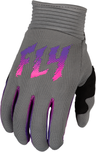 YOUTH F-16 GLOVES GREY/PINK/PURPLE YL