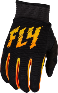 YOUTH F-16 GLOVES BLACK/YELLOW/ORANGE YL