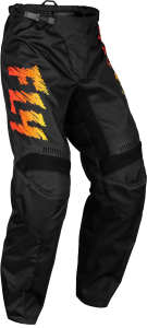 YOUTH F-16 PANTS BLACK/YELLOW/ORANGE SZ 18