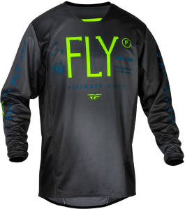 YOUTH KINETIC PRODIGY JERSEY CHARCOAL/NEON GRN/TRUE BLU YL