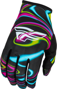 YOUTH LITE WARPED GLOVES BLACK/PINK/ELECTRIC BLUE YL