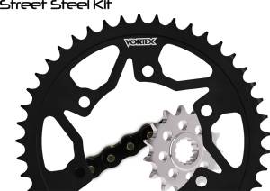 SPROCKET/CHAIN KIT STL/STL 15/43T SIL SX3 530-108L BLK