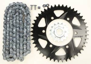 SPROCKET/CHAIN KIT STL/ALU 15/45T BLK RX3 520-114L BLK