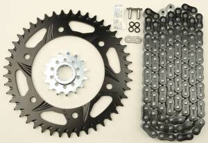 SPROCKET/CHAIN KIT STL/STL 16/47T SIL RX3 520-116L BLK