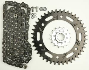 SPROCKET/CHAIN KIT STL/ALU 15/42T BLK RX3 520-106L BLK