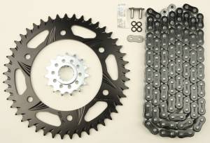 SPROCKET/CHAIN KIT STL/ALU 15/45T BLK RX3 520-108L BLK