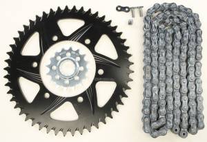 SPROCKET/CHAIN KIT STL/ALU 16/49T BLK RX3 520-120L BLK