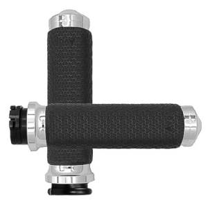 CABLE THROTTLE MEMORY FOAM GRIP CHROME