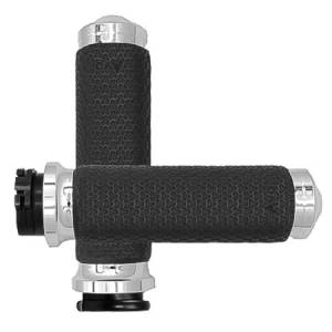 CABLE THROTTLE MEMORY FOAM GRIP CHROME