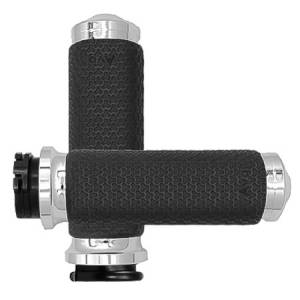 CABLE THROTTLE MEMORY FOAM GRIP CHROME