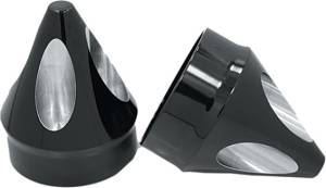 AXLE NUT COVER SPIKE BLACK 1"