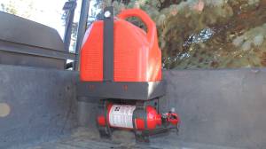 FIRE EXTINGUISHER AND SPARE FUEL BED MOUNT POL