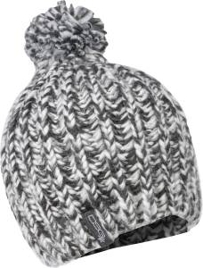 POM BEANIE (MARLED BLACK/GREY)