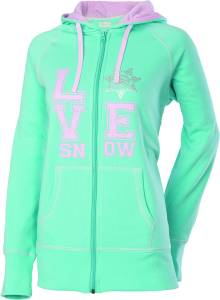 LOVE SNOW ZIP HOODIE MINT XS