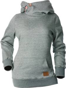 SIDE BUTTON PULLOVER HOODIE GREY XS