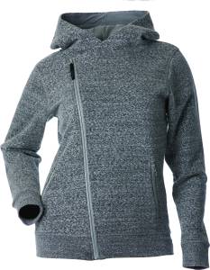 DIAGONAL ZIP HOODIE BLACK/HEATHER 2X