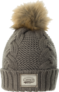 CHUNKY KNIT POM BEANIE GREY