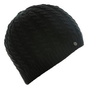 CABLE KNIT BEANIE BLACK O/S