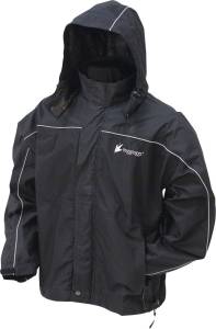 TOADZ HIGHWAY RAIN JACKET BLACK/SILVER 2X