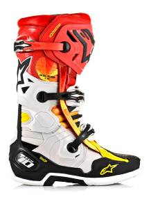 TECH 10 INDY BOOTS BLACK METALLIC RED/YELLOW SZ 08