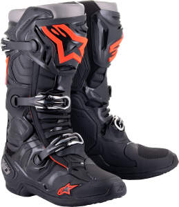 TECH 10 BOOTS BLACK/RED FLUO SZ 7