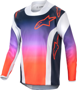 YOUTH RACER HOEN JERSEY LIGHT GREY/HOT ORANGE/BLACK LG