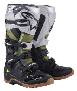 TECH 7 ENDURO BOOTS BLK/SLVR/MLTRY GRN SZ 07