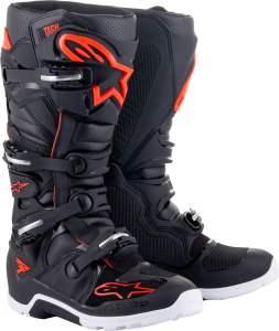 TECH 7 ENDURO BOOTS BLACK/RED FLUO SZ 5