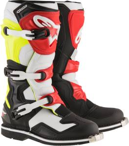 TECH 1 BOOTS BLACK/WHITE/YELLOW/RED SZ 10