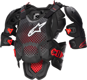 A-10 V2 FULL CHEST PROTECTOR ANTHRACITE/BLACK/RED MD/LG