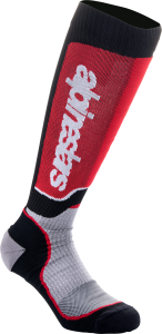 MX PLUS SOCKS BLACK/GREY/RED SM