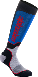 MX PLUS SOCKS BLK/WHT/ROYAL BLUE SM