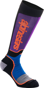 YOUTH MX PLUS SOCKS BLK/ROYAL BLUE/PURPLE MD/LG