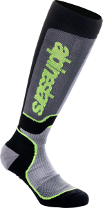 MX PLUS SOCKS BLK/GREY/YLW FLUO SM