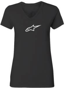 WOMENS AGELESS V-NECK TEE BLACK 2X