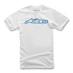 YOUTH BLAZE TEE WHITE/BLUE LG