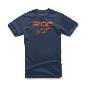 YOUTH RIDE 2.0 TEE NAVY/ORANGE LG