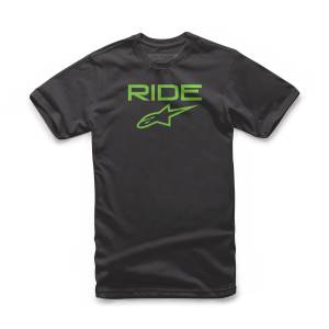 YOUTH RIDE 2.0 TEE BLACK/GREEN LG