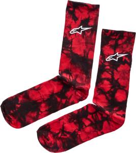 TIE DYE CREW SOCKS RED LG