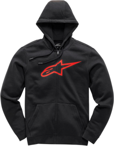 AGELESS II ZIP HOODIE BLACK/RED LG