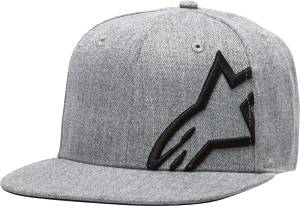 CORP SNAP HAT GREY HEATHER/BLACK FLAT BILL