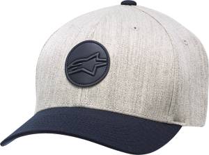 DOT PATCH HAT NATURAL HEATHER/NAVY LG/XL CURVED BILL