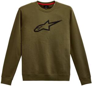 AGELESS CREW FLEECE MILITARY GREEN/BLACK 2X