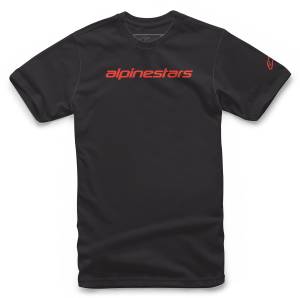 LINEAR WORDMARK TEE BLACK/WARM RED 2X