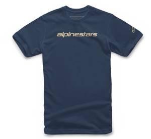 LINEAR WORDMARK TEE NAVY/STONE LG